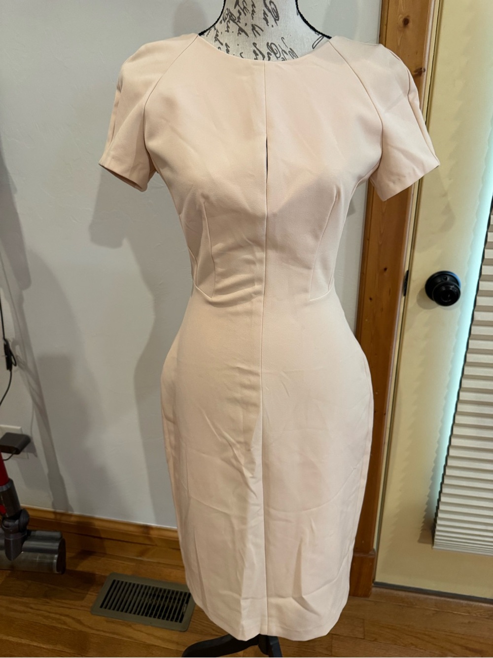 Zara Soft Blush Midi Sheath Dress